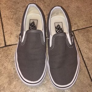 dark grey slip on vans
